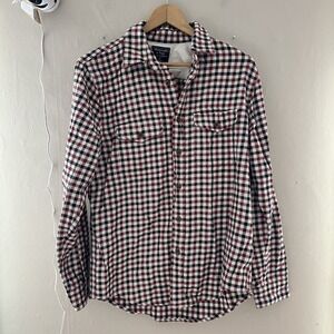 Abercrombie & Fitch Mens Plaid Flannel Button Up Shirt Size M Thick Pockets Y2K